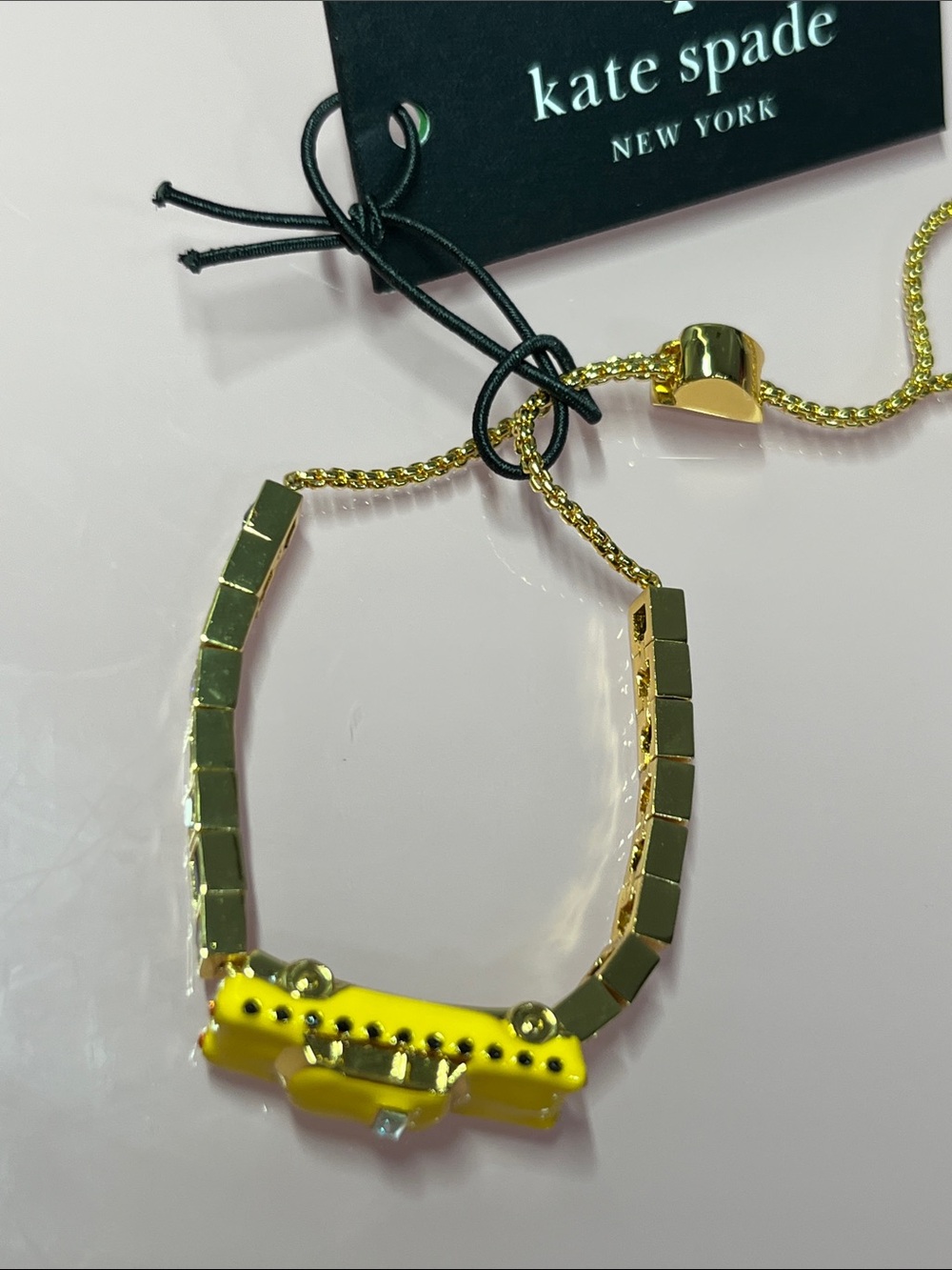 NWT Kate Spade Hit City Taxi Slider Bracelet Yellow 💛 - Picture 4 of 6